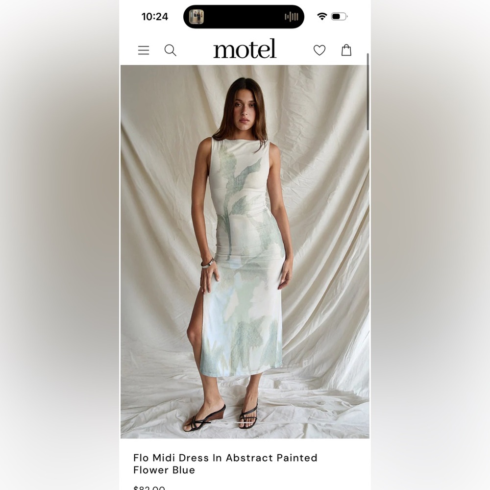 Motel Rocks Cream and Green Maxi Dress